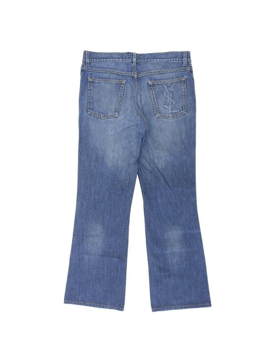 Saint Laurent Cotton Boots Cut Denim Pants Blue 52